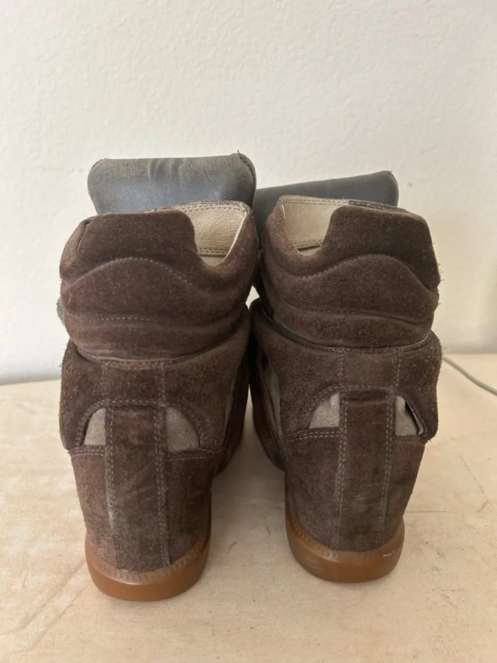 Isabel Marant Grey Suede Wedge Sneakers - Picture 3 of 12
